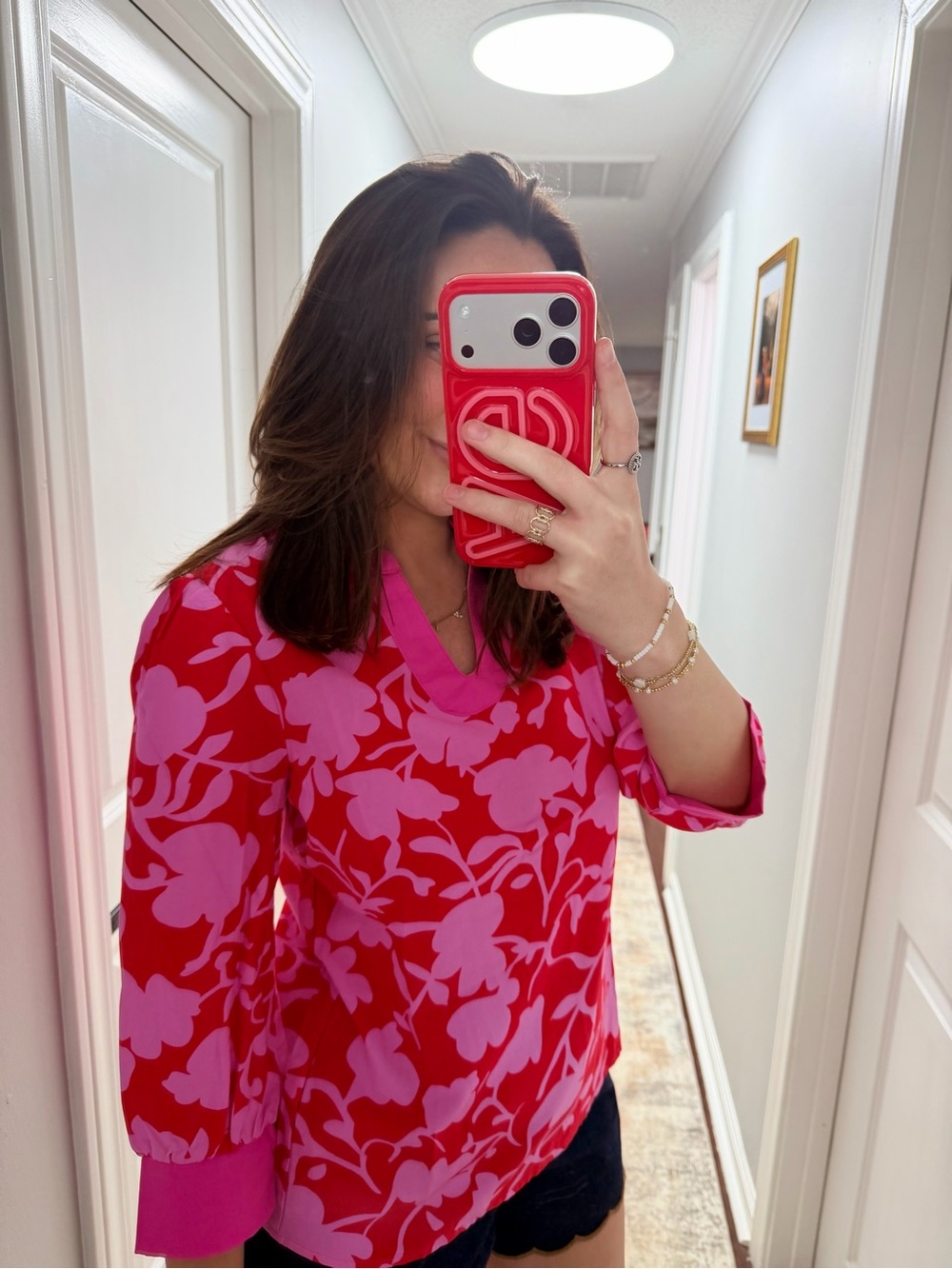 Petal Pop Contrast Trim Blouse